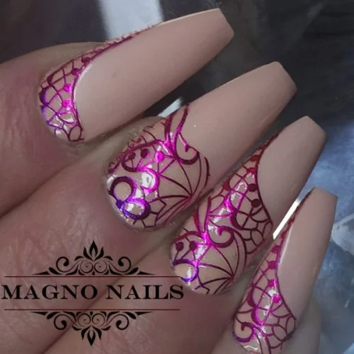 Beige Pink 3D Holo Sticker Sommernägel Nageldesign Ideen Sommer Nägel Sommer Nagelgel